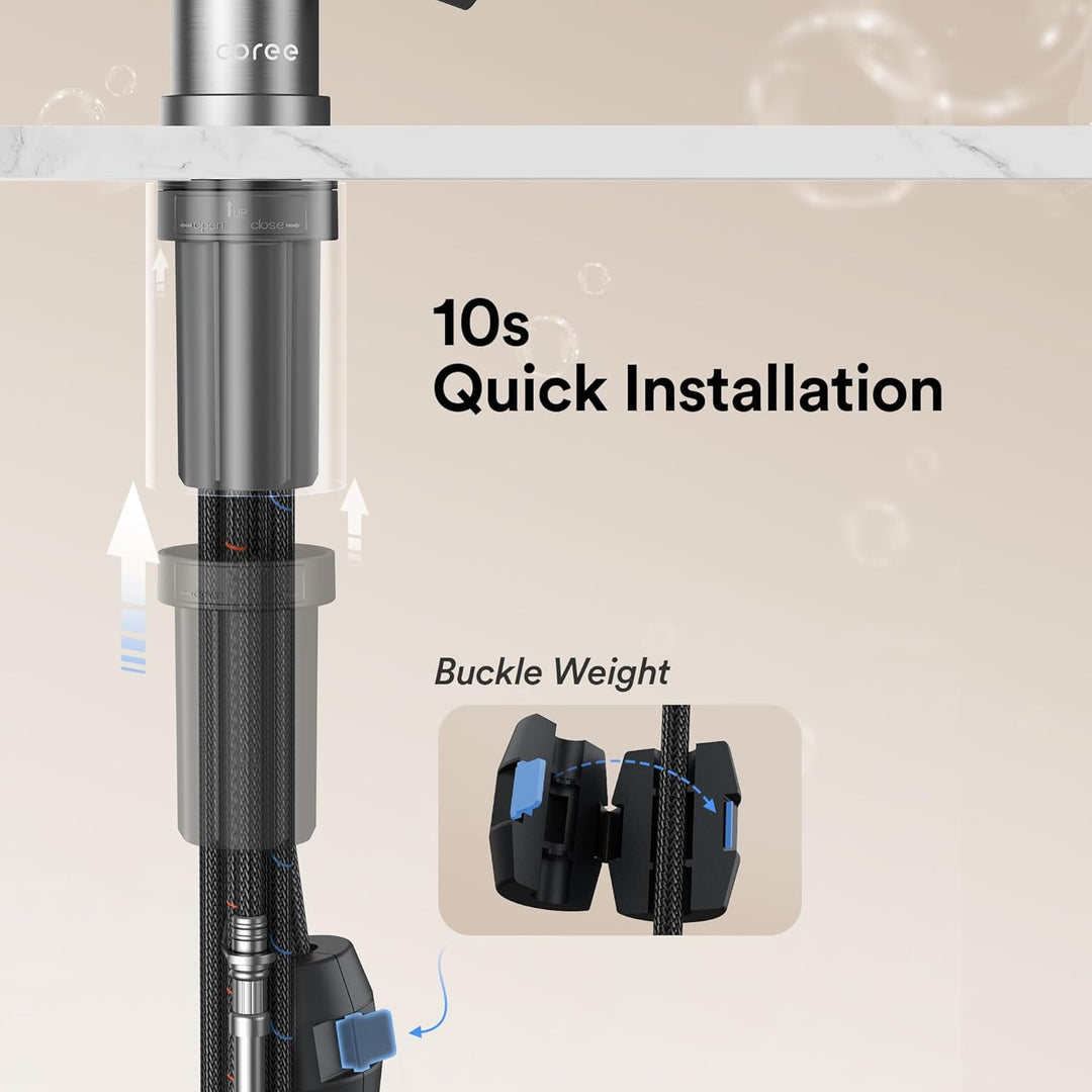 Coree Wasserhahn Küche, Herunterziehen Brause Armatur Hochdruck Küchenarmatur, Zwei Sprühfunktionen