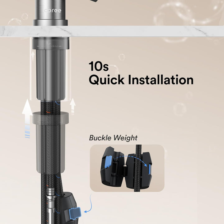 Coree Wasserhahn Küche, Herunterziehen Brause Armatur Hochdruck Küchenarmatur, Zwei Sprühfunktionen