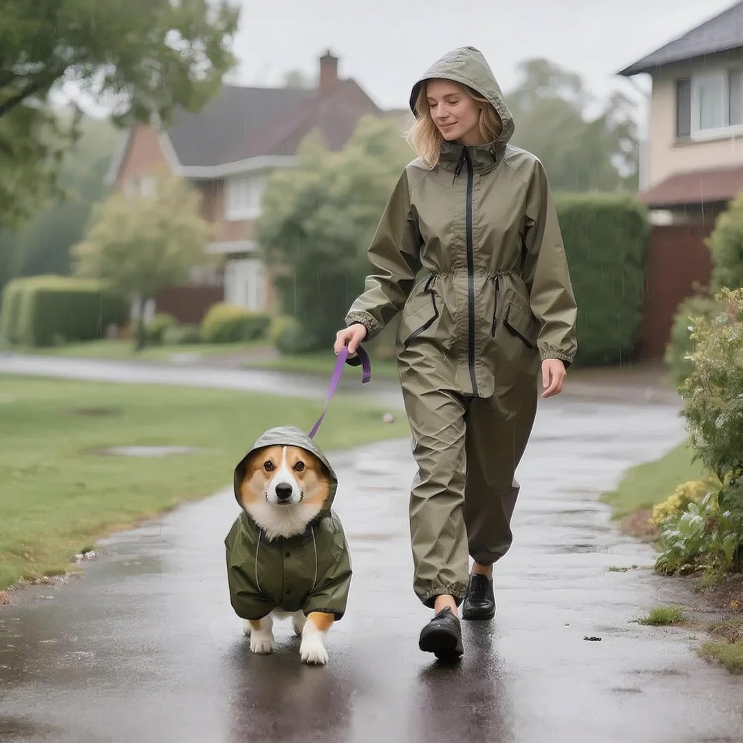 Idepet Regenmantel für Hunde Regenjacke Hund Winddicht Wasserdicht Hundamantel mit Kapuze für kleine
