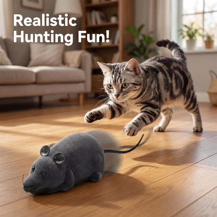 Katzenspielzeug Maus Elektrisch, Elektrisches Katzenspielzeug, Ferngesteuerte Maus für Katzen, Reali