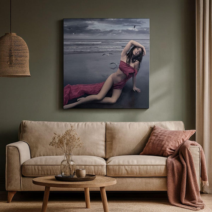 ARTTOR Bilder auf Leinwand Modell Möwe Vogel Natur Leinwandbild 60x60cm Wandbilder Dekoration Wohnzi