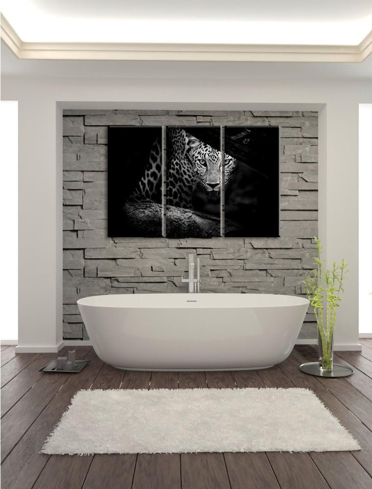 Pixxprint Neugieriger Gepard als Leinwandbild/Grösse: 3 Teilig (120x80) cm/Wandbild/Kunstdruck/ferti