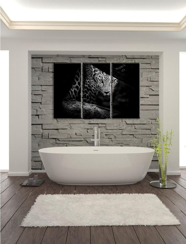 Pixxprint Neugieriger Gepard als Leinwandbild/Grösse: 3 Teilig (120x80) cm/Wandbild/Kunstdruck/ferti