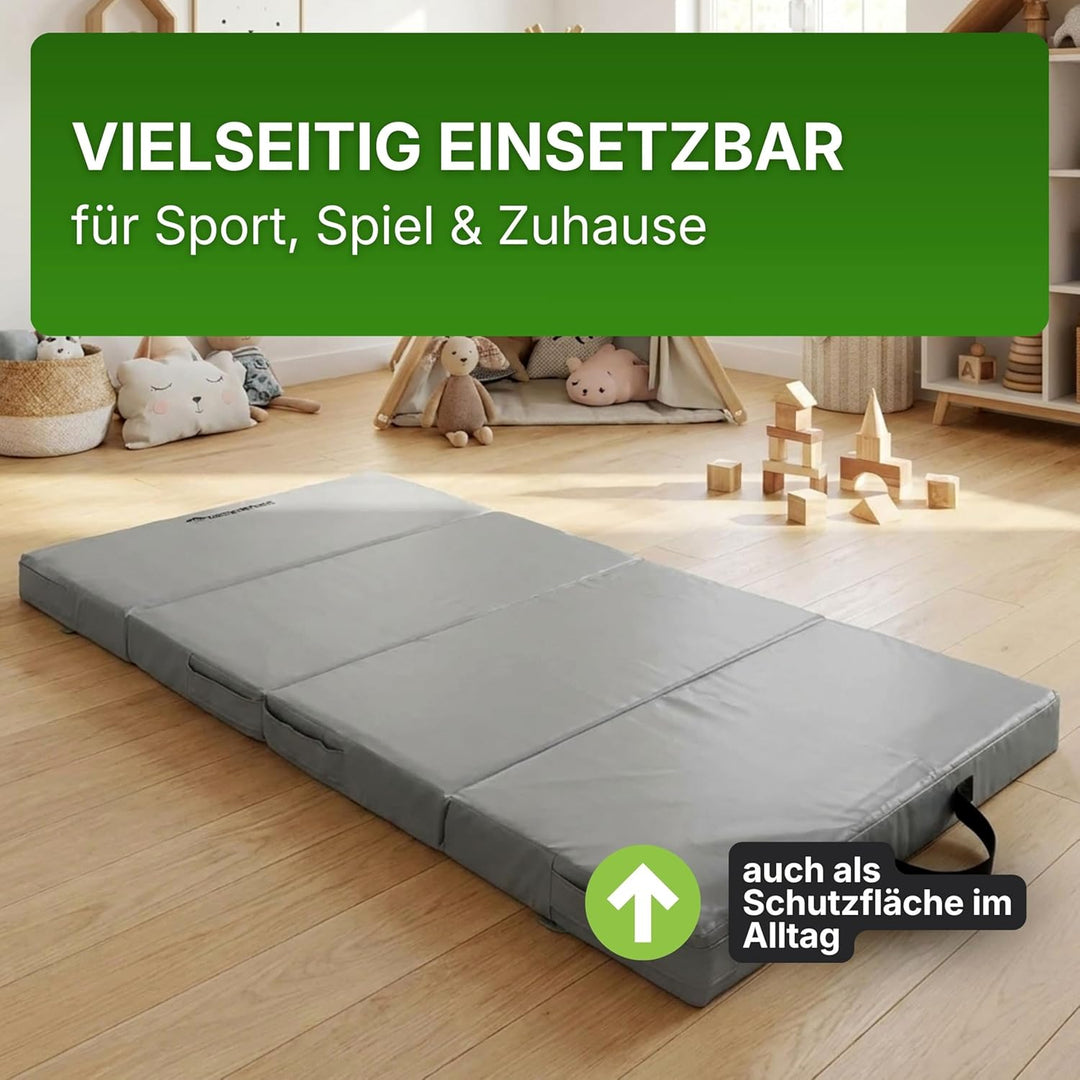 Gartenpirat Universal Bodenmatte 200x100x10 cm Sportmatte Kinder Weichbodenmatte 4-teilig klappbar G