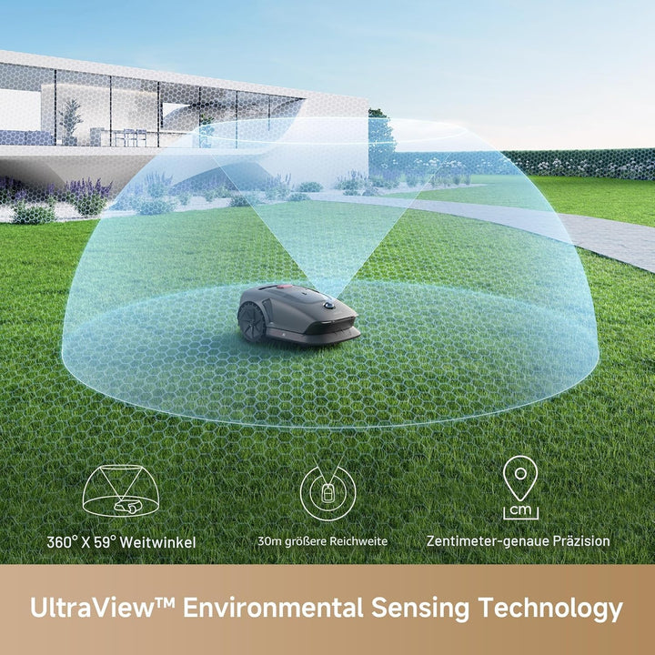 MOVA 600, Rasenmäher Roboter 3D-LiDAR Mähroboter ohne Begrenzungskabel & Genaue Kartierung 600 m², S