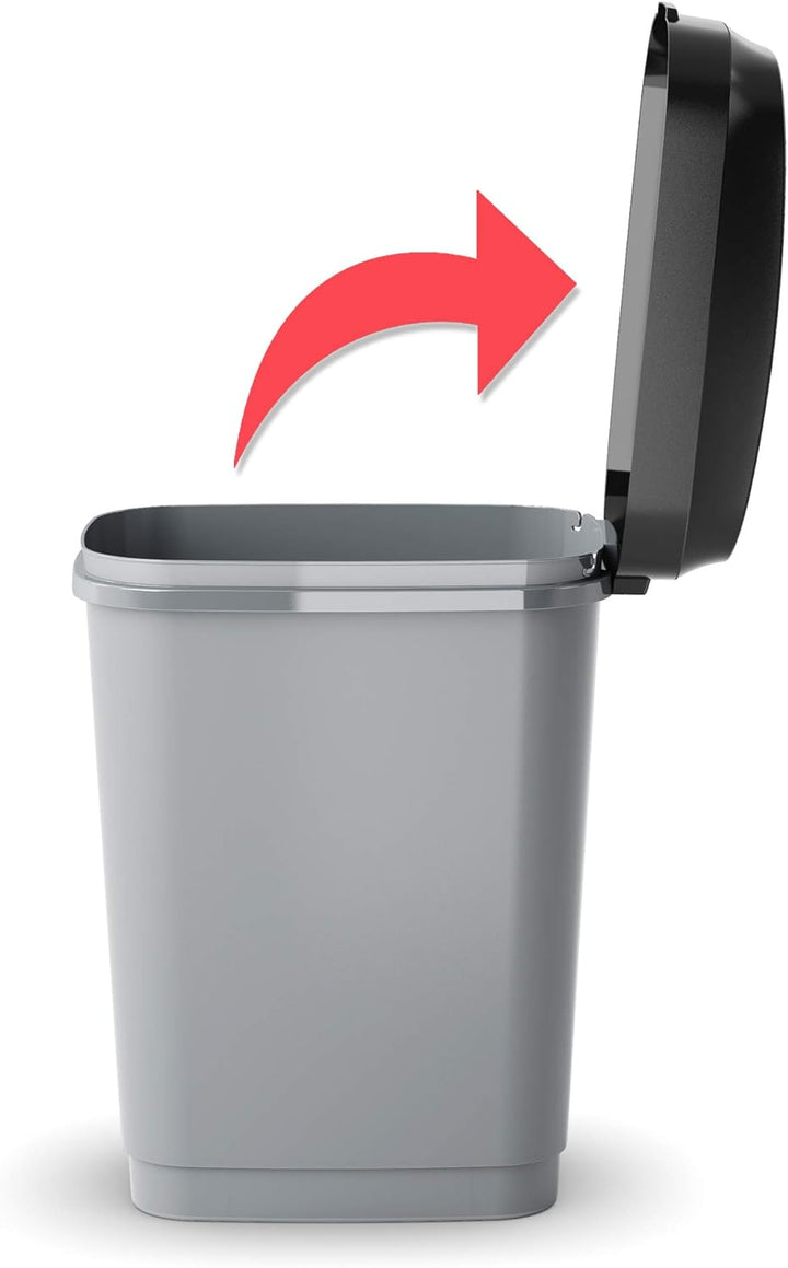 Curver Abfallbehälter, Kunststoff, schwarz/grau, 25 Liter Schwarz/Grau 25 Liter, Schwarz/Grau 25 Lit