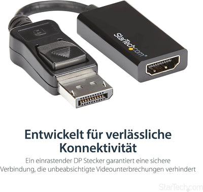 StarTech.com DisplayPort auf HDMI Adapter - 4K 60Hz Aktives DP 1.4 auf HDMI 2.0 Video Konverter - DP