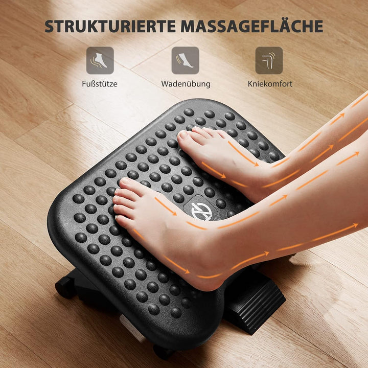 HUAUO Fussstützen, Fussstütze Schreibtisch 3 höhenverstellbar und winkelverstellbar, rutschfeste Fus