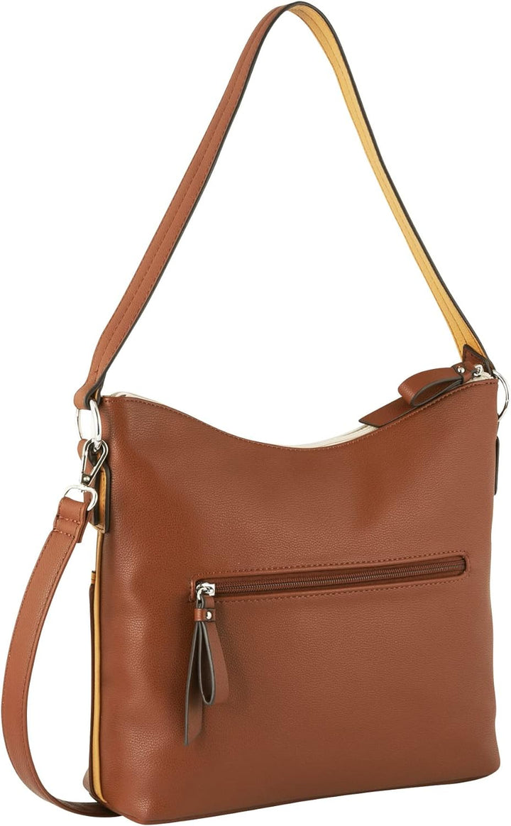 TOM TAILOR bags Jule Damen Hobo Bag Schultertasche 31,5 x 12,5 x 28 Mixed Cognac, 31,5 x 12,5 x 28 M
