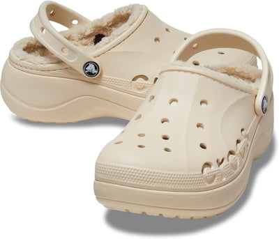 Crocs Baya Lined Damen Clogs Platform flür Erwachsene, Winter White