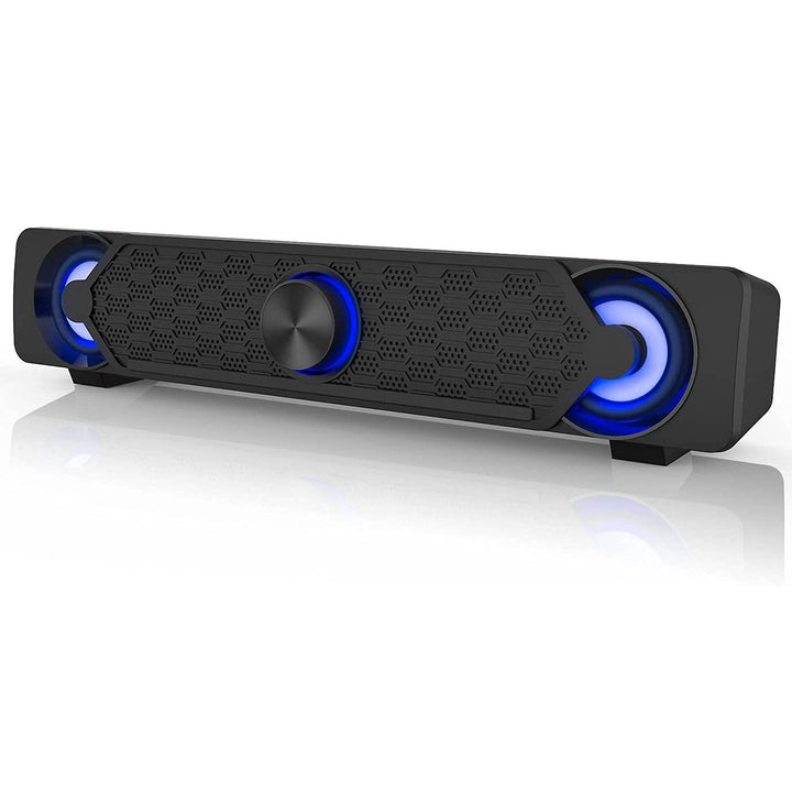 PC Lautsprecher, Smalody Computer Lautsprecher, USB Sound Bar, Gaming Lautsprecher mit Coolen LED-Le