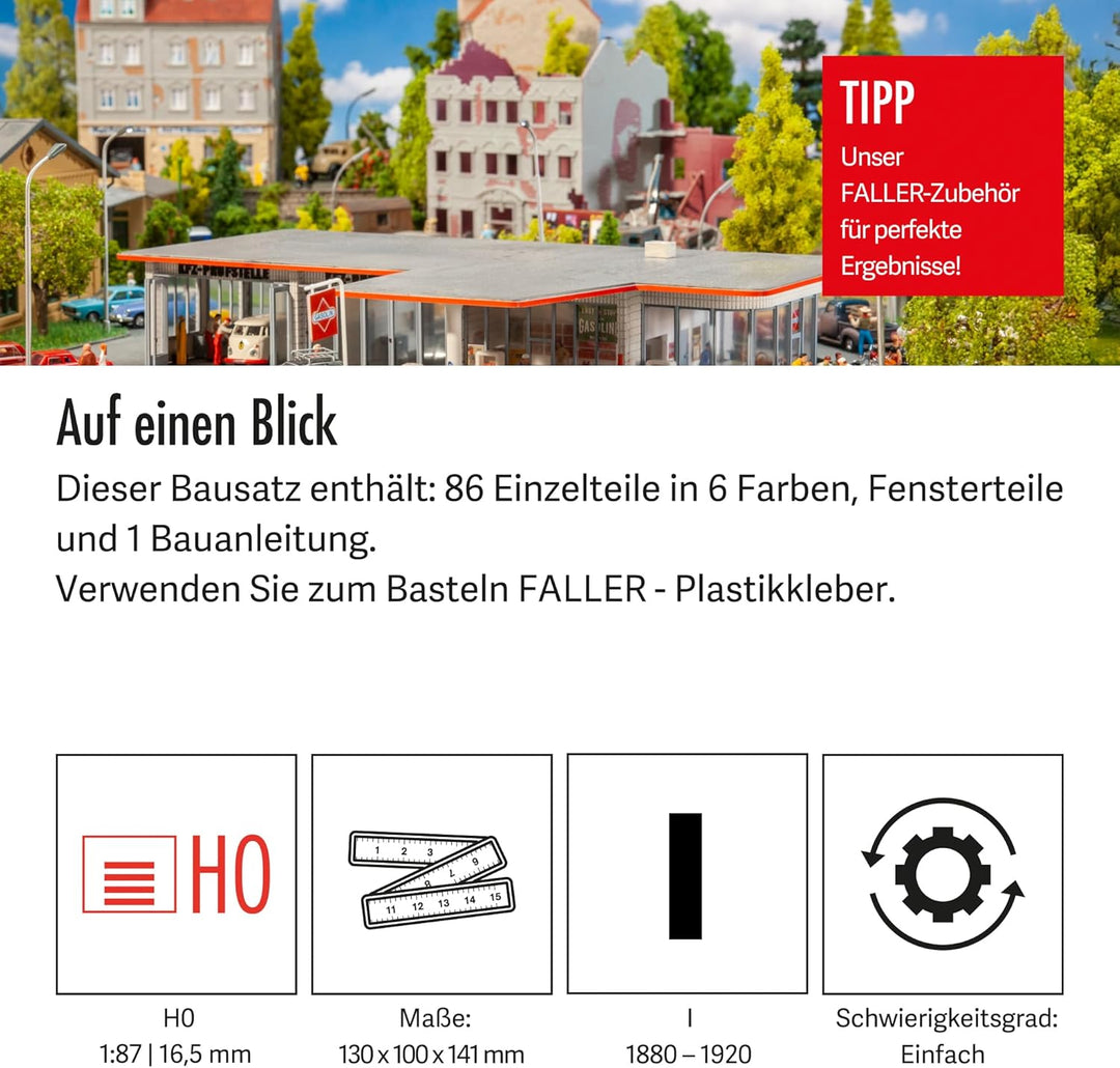 FALLER 130268 - Ländliches Feuerwehrhaus, 13.9 x 3.7 x 22.4 cm