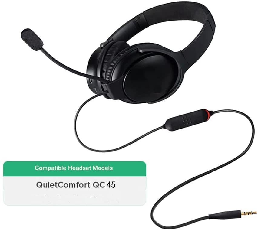 Ersatz-Mikrofonkabel mit Geräuschunterdrückung, passend für Bose QC45 Kopfhörer-Mikrofon