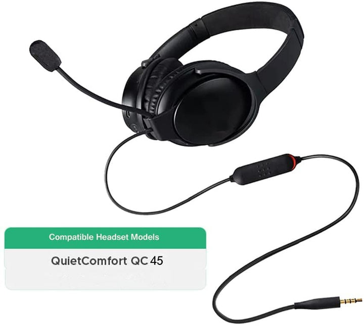 Ersatz-Mikrofonkabel mit Geräuschunterdrückung, passend für Bose QC45 Kopfhörer-Mikrofon