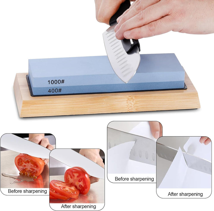 Aoresac Knife Sharpening Stones Set, Professional 400 1000 3000 8000 Grit Whetstone for Sharpening K