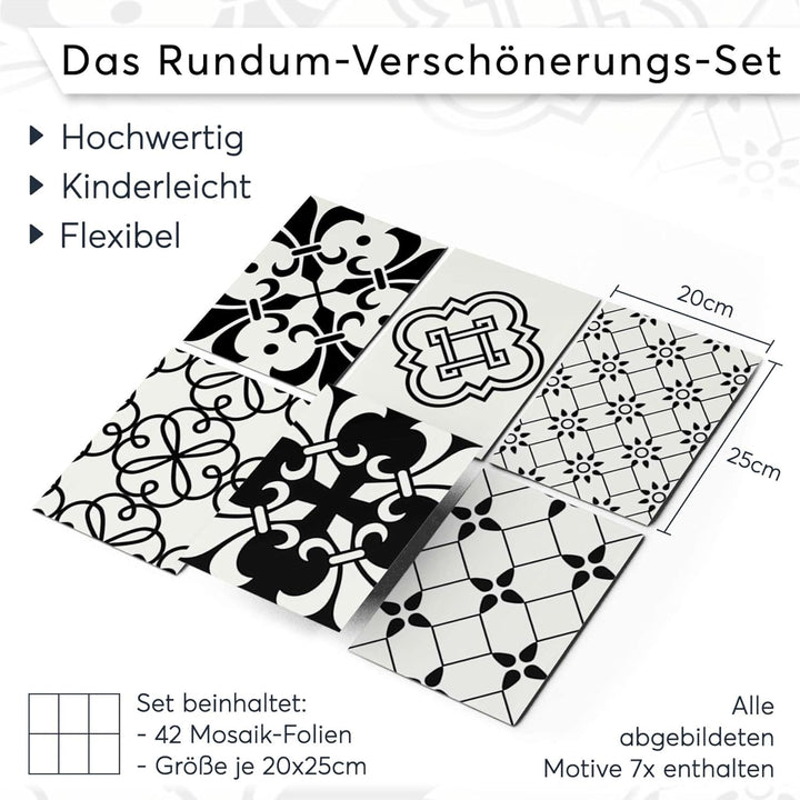 CREATISTO Mosaik Klebefliesen Stickerfliesen Fliesenfolie - Selbstklebende Fliesen Folie I Stickerfl