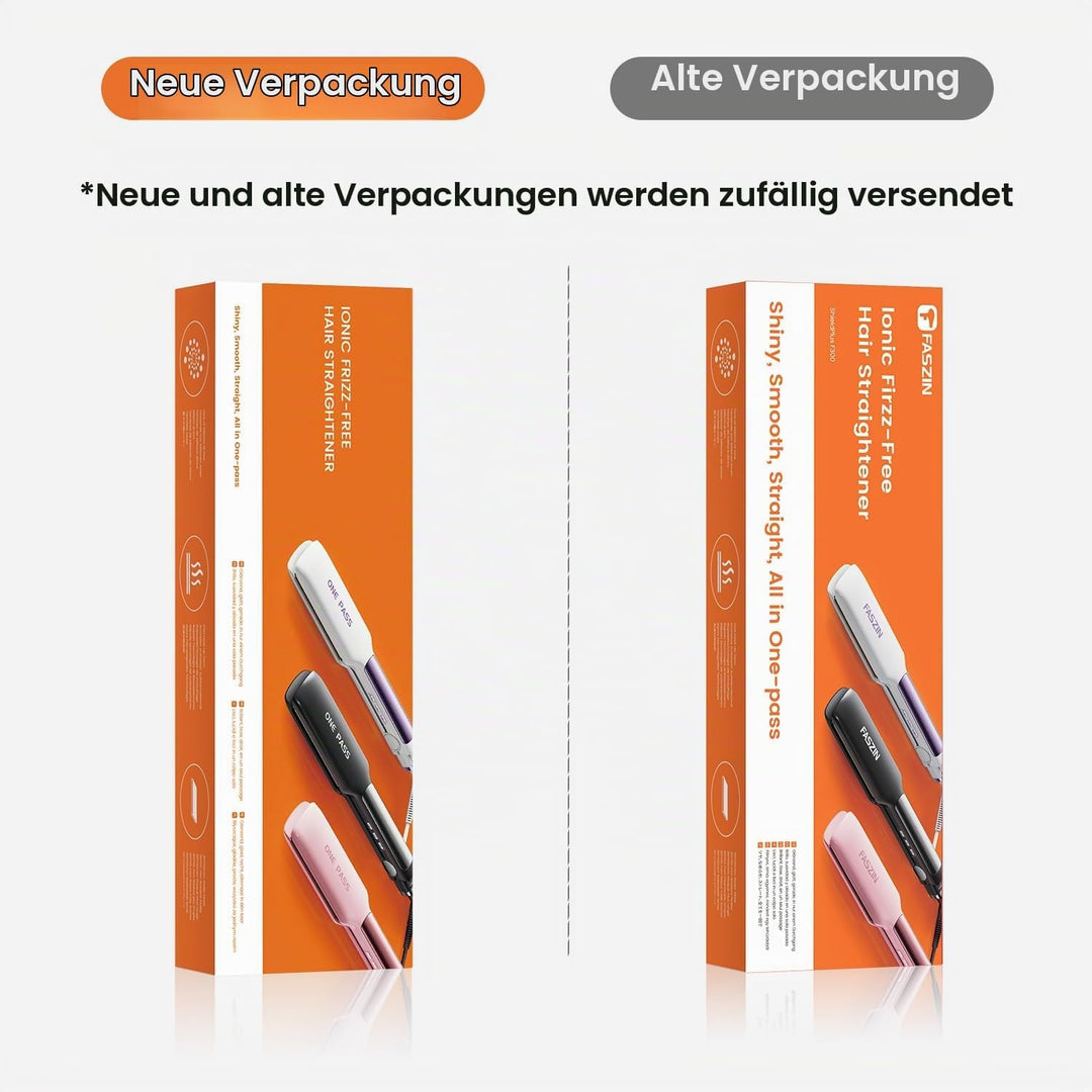Faszin Professionelle Glätteisen, 42mm Breite Titanplatten mit Negativer Ionenfunktion, 30s Schnelle