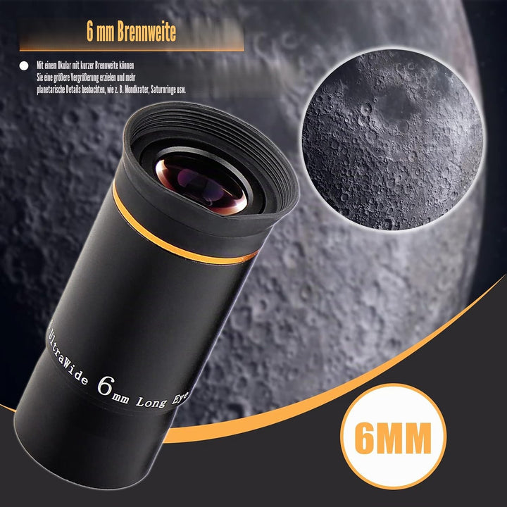 Svbony Teleskop Okular, 1,25” 6mm Okular 66° Ultra Weitwinkel Angenehmes Sichtfeld Linse, Planeten S