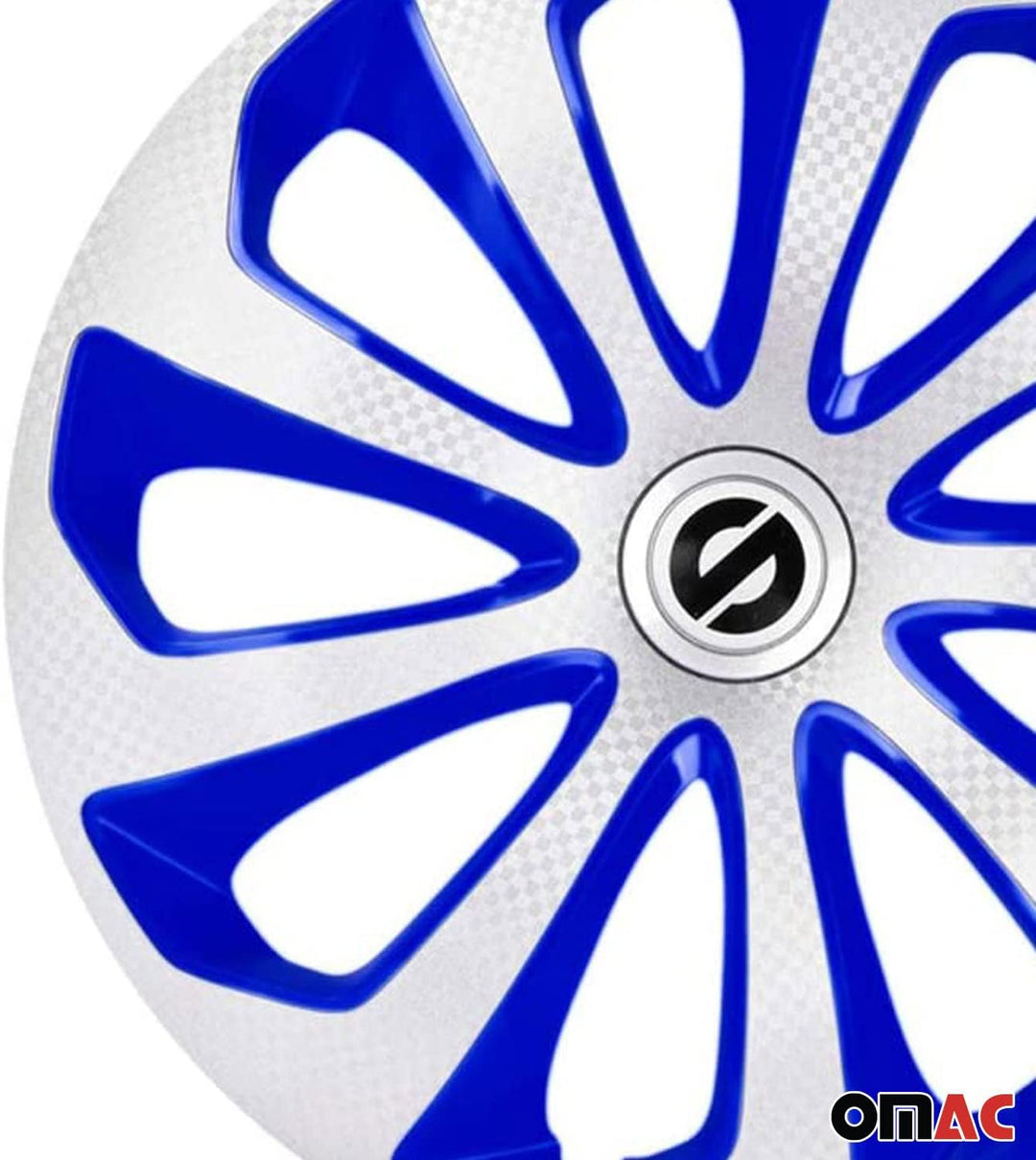 Satz Sparco Radzierblenden Sicilia 14-Zoll Silber/Blau/Karbon