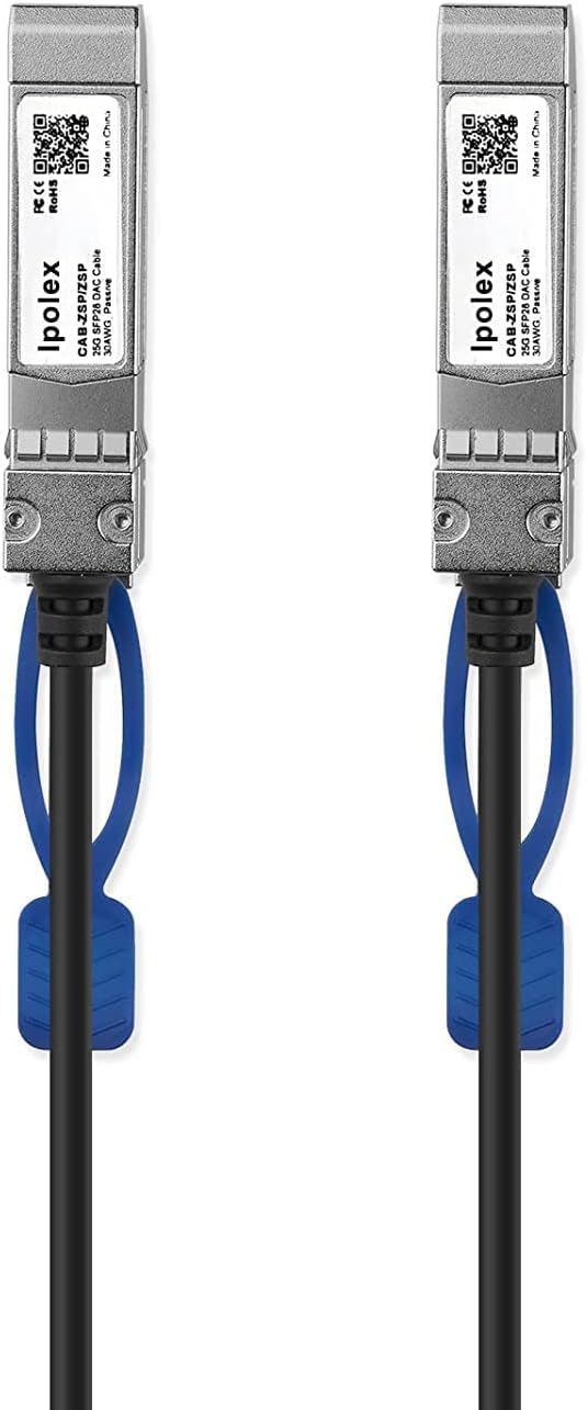 ipolex 25G SFP28 DAC Kabel, 25GBASE-CR SFP+ Twinax Kabel, 25 Gbit/s SFP28 zu SFP28 Direct Attach Kup
