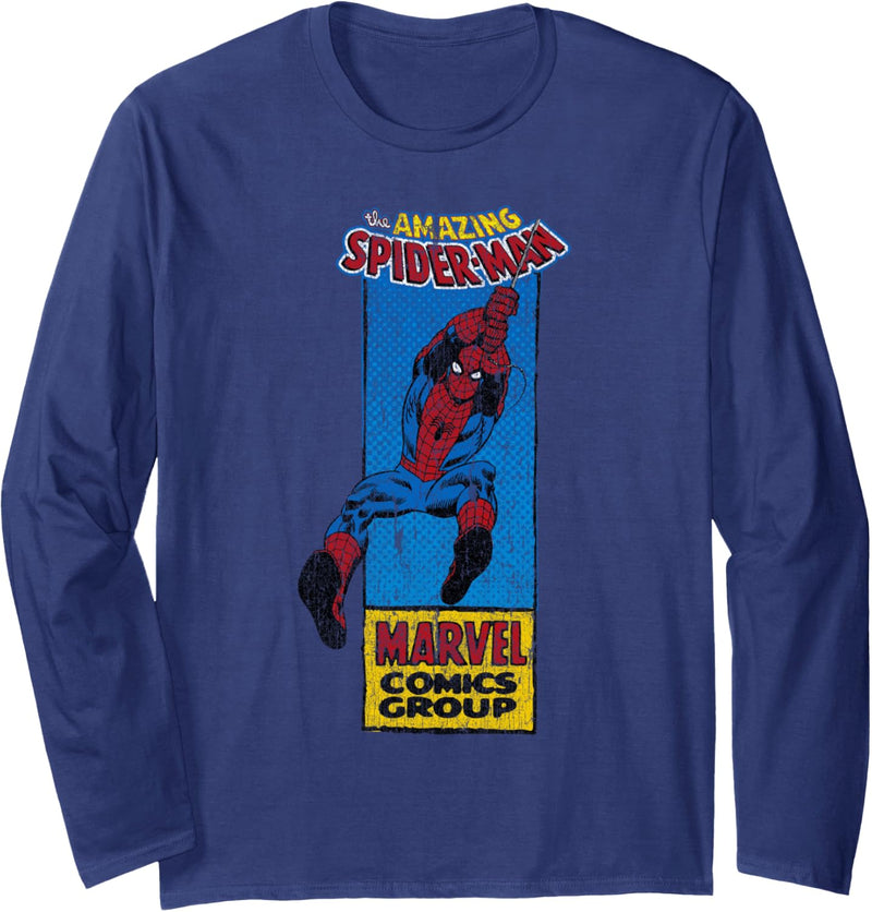 Marvel The Amazing Spider-Man Thin Comic Panel Langarmshirt