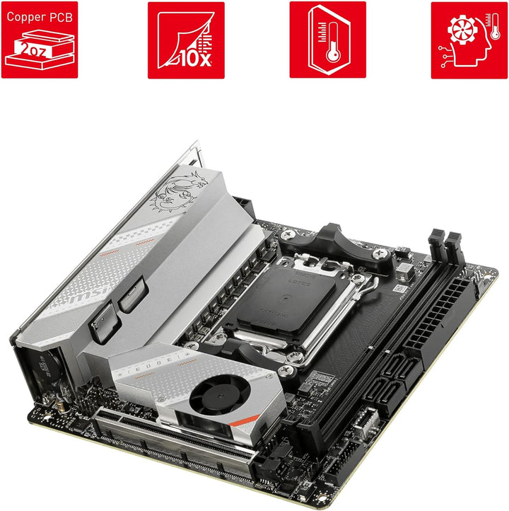 MSI MPG B650I Edge WiFi Mainboard, Mini-ITX - Unterstützt AMD Ryzen 7000 Serie Prozessoren, AM5-8 Ph