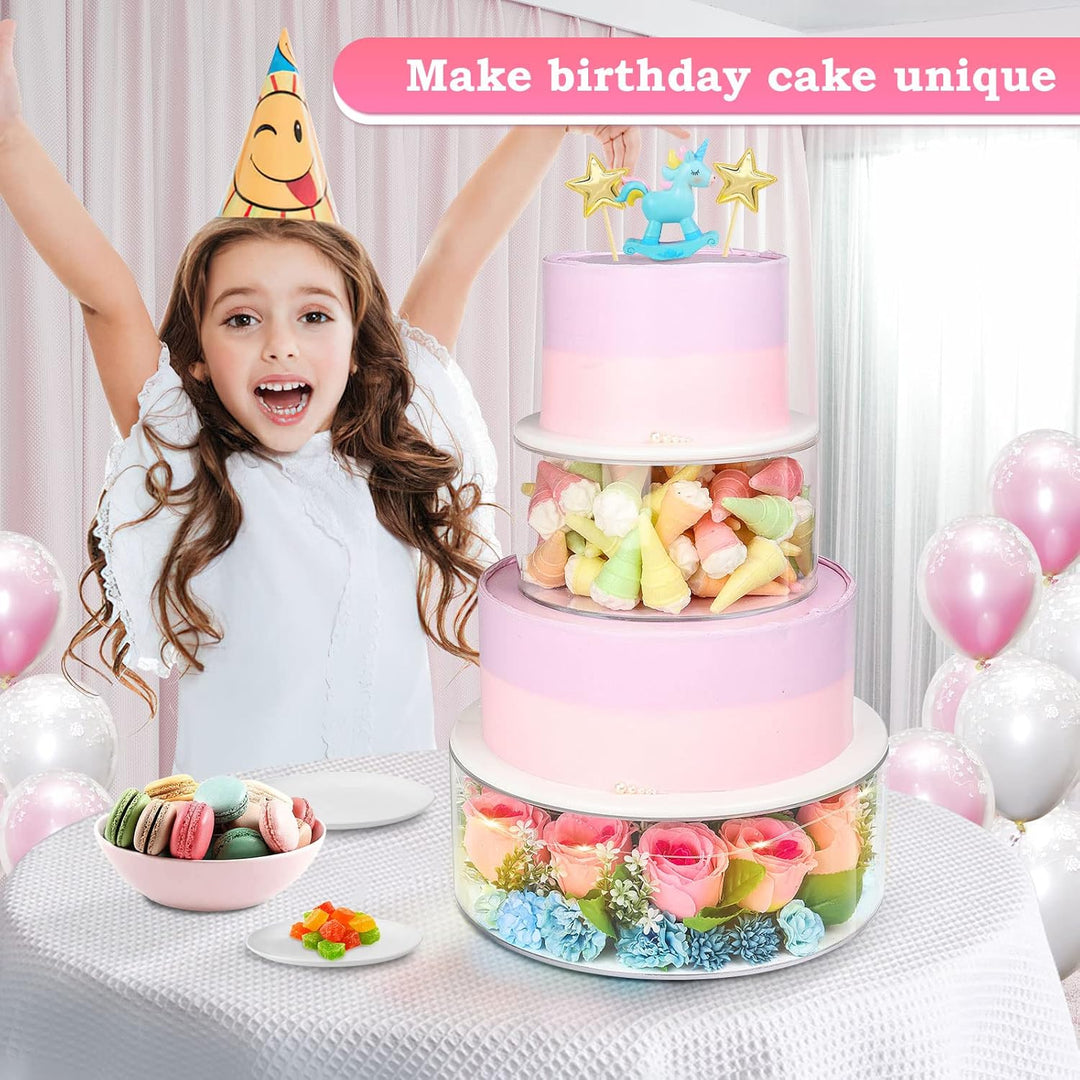 Nynelly Tortenständer aus Acryl, Acryl Tortenständer Befüllbar, Kuchentrenner, Acryl-Kuchenständer,R