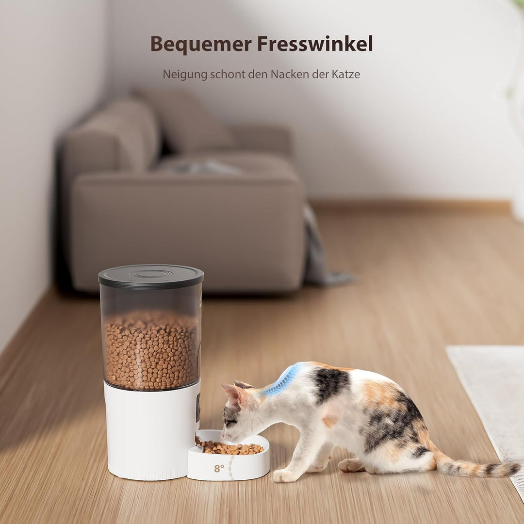 IMIPAW Futterautomat Katze, Katzenfutter Automat mit Programmierbarem Timer, Einfache Bedienung, 1-6