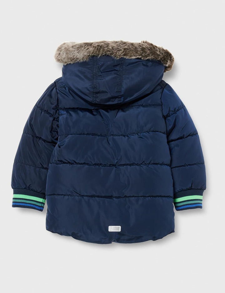 s.Oliver Steppjacke mit abnehmbarem Kunstfell 80 Blau, 80 Blau