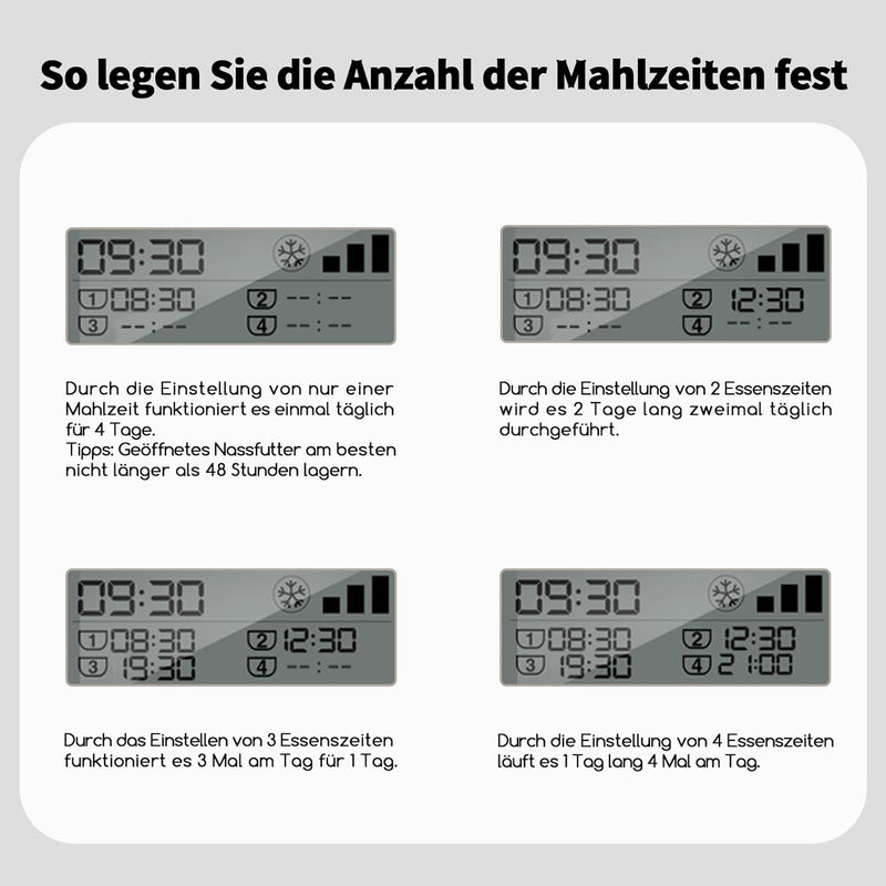 Futterautomat Katze Nassfutter mit Kühlung, Halbleiter-Kältetechnik, Timing-Funktion Katzenfutteraut