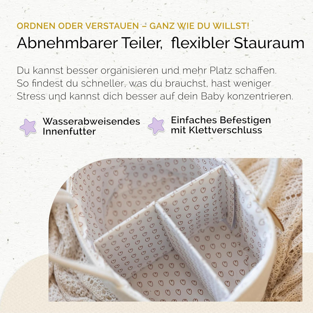 Yunioo Baby Wickel Organizer für Wickelutensilien und Wickeltisch zubehör, Wickeltisch Organizer, Wi