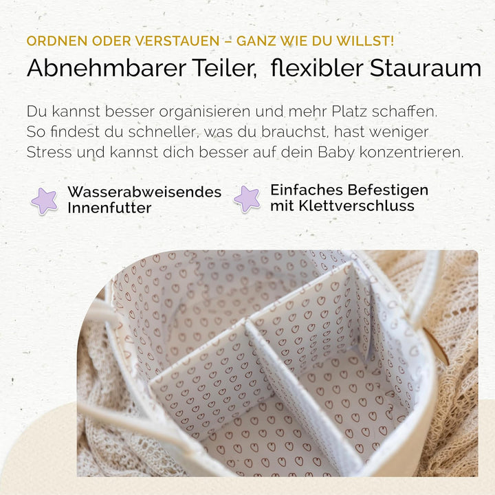 Yunioo Baby Wickel Organizer für Wickelutensilien und Wickeltisch zubehör, Wickeltisch Organizer, Wi