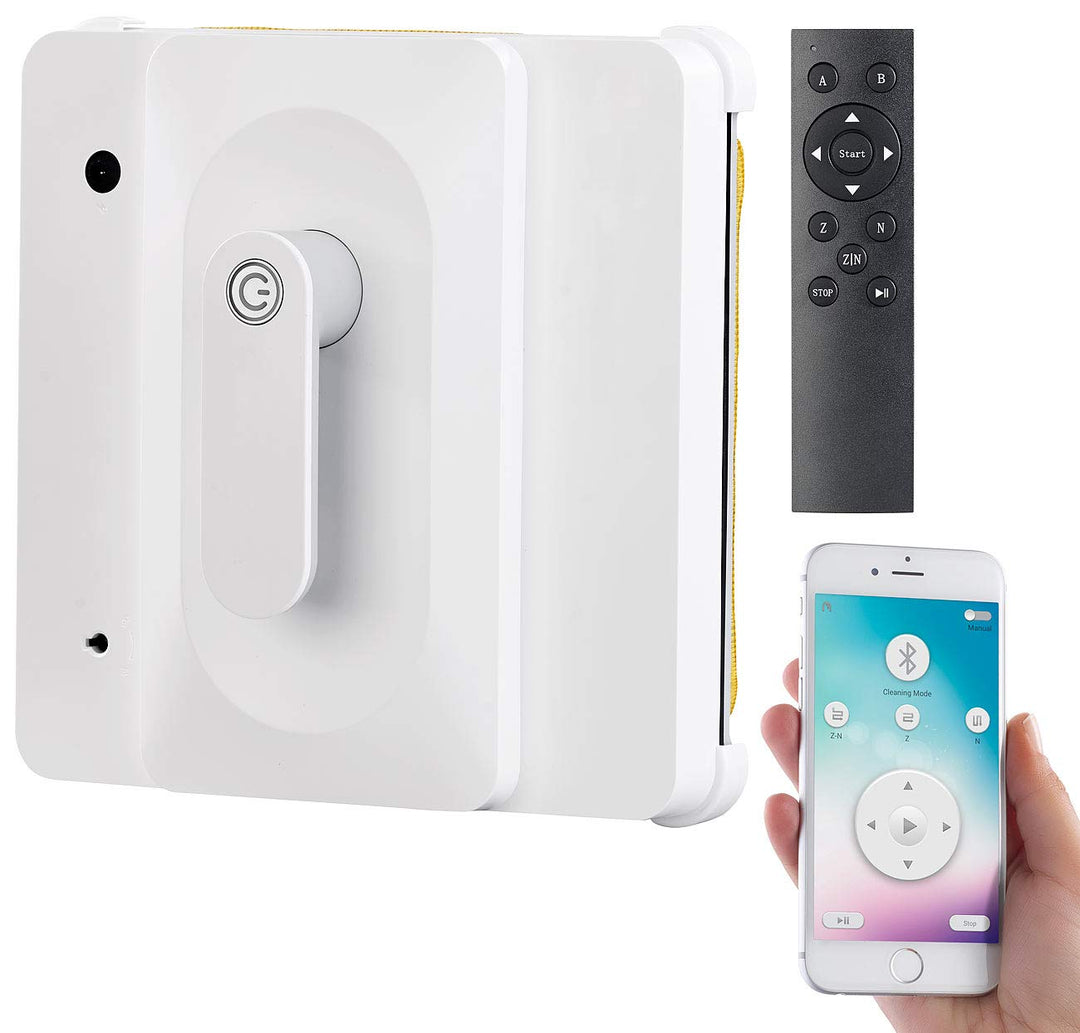 Sichler Haushaltsgeräte Fensterputzroboter: Profi-Fensterputz-Roboter PR-040 mit Bluetooth, App & Si
