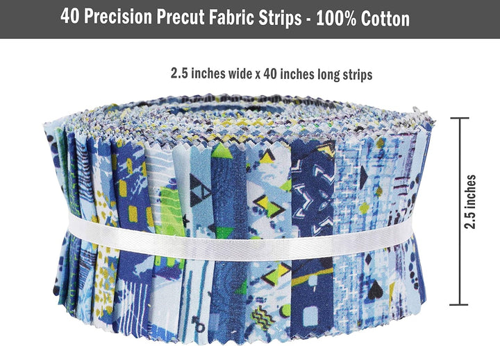 Soimoi 40 Stucke Geometric &amp; Textur Print Baumwolle Vorausstehende Stoffe Fur Quilting Craft Strips