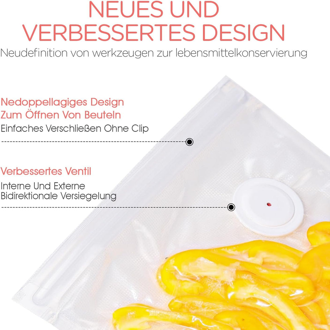 VOYOR Upgraded Verdickte Vakuumierbeutel VS212 (21 PCS,3 Grössen) - Geeignet für Handvakuumierer