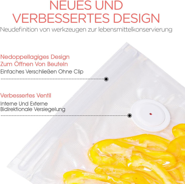 VOYOR Upgraded Verdickte Vakuumierbeutel VS212 (21 PCS,3 Grössen) - Geeignet für Handvakuumierer