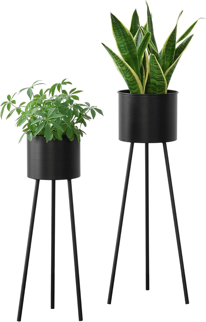 [en.casa] Pflanzständer Dalhem 2er Set Blumenständer-Set Pflanztopfhalter in 2 Grössen Metall Schwar