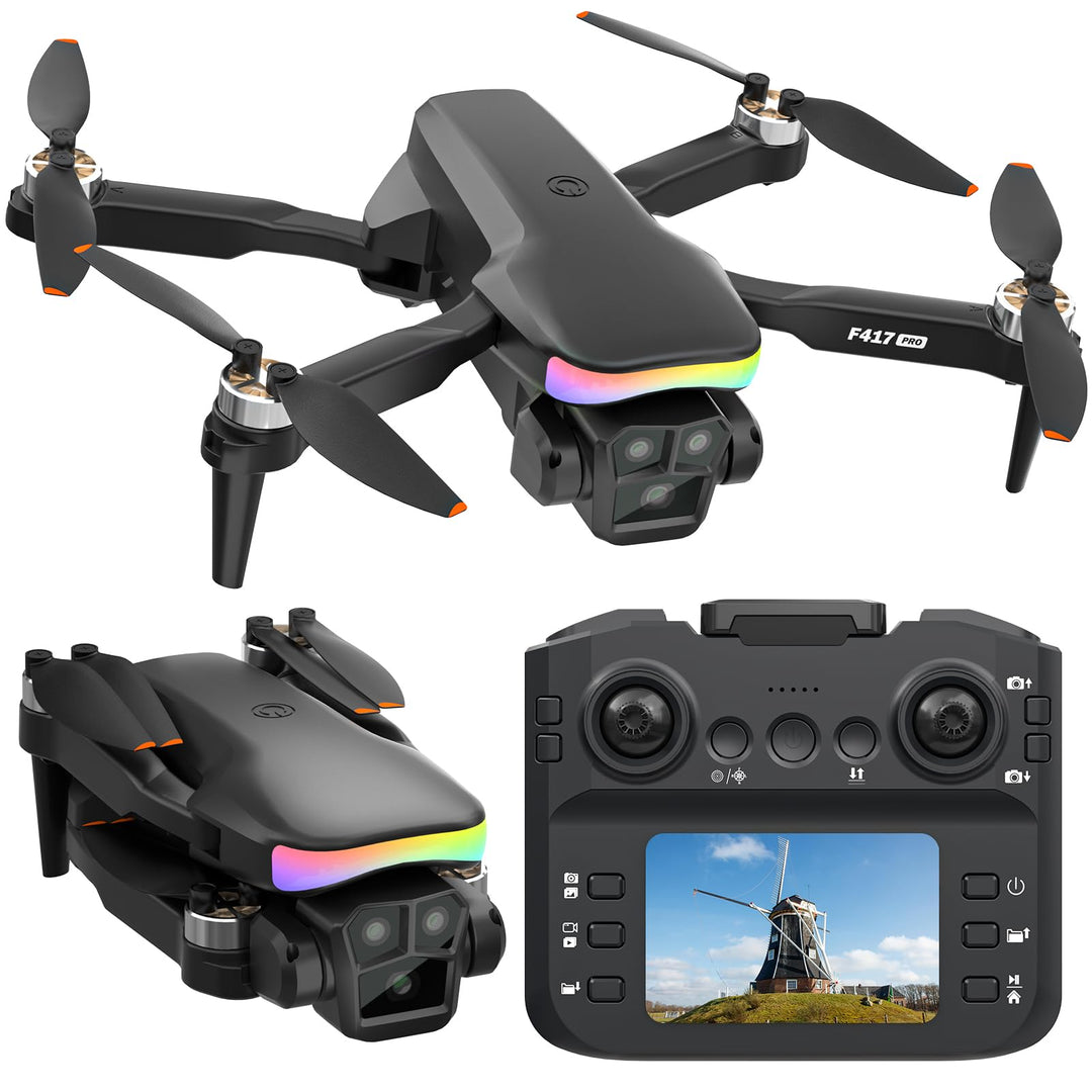 F417PRO FPV Drohne mit Kamera für Erwachsene Kinder Anfänger, LCD Bildschirm Fernbedienung, 1080P Mi