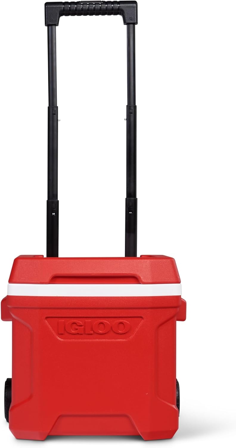 IGLOO Profile 54 Roller Kühlbox – Robuste Passive Kühlbox mit Rollen & Teleskopgriff – Extra Starke