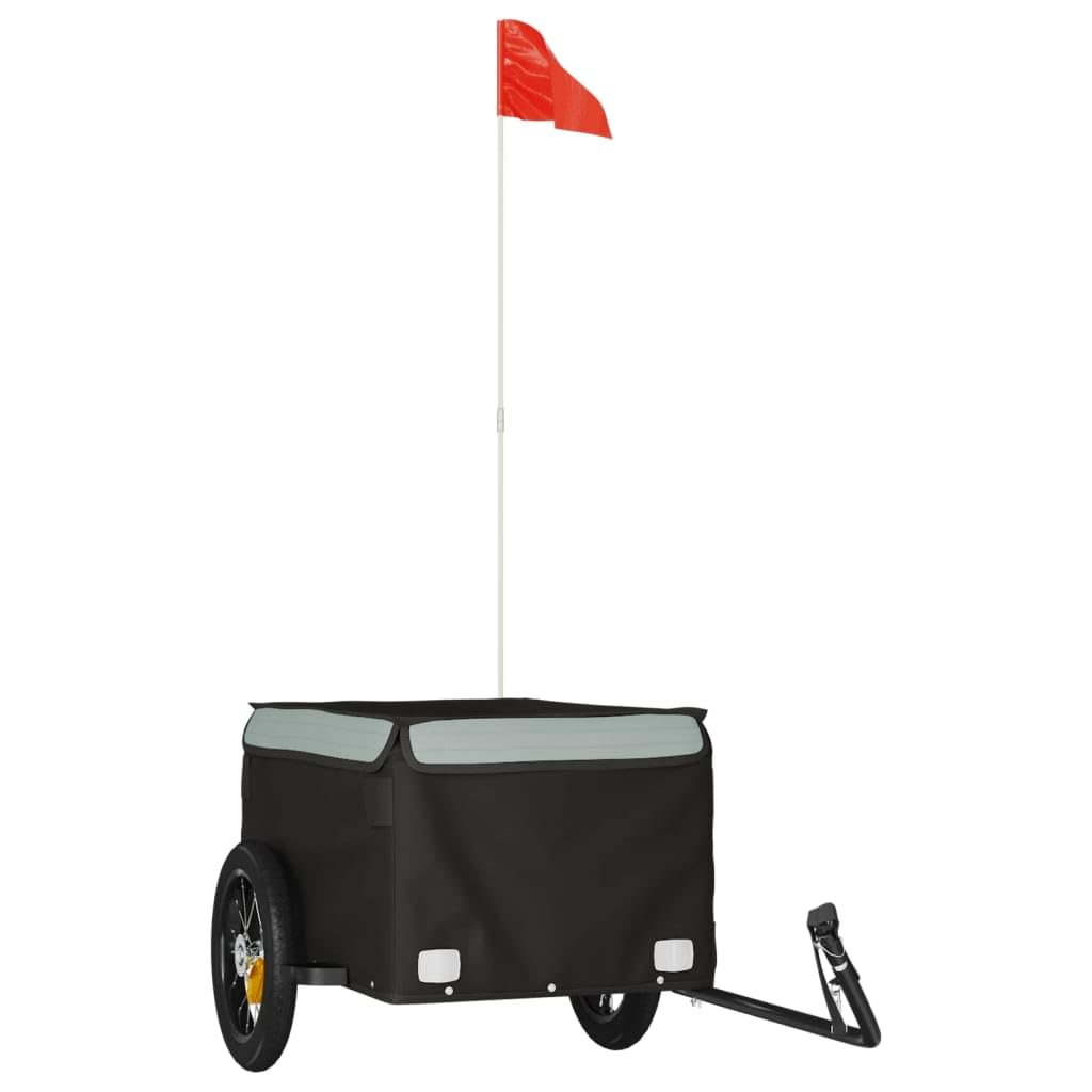 vidaXL Lastenanhänger Fahrrad Fahrradanhänger Grau 120 x 54 x 44 cm, Grau 120 x 54 x 44 cm