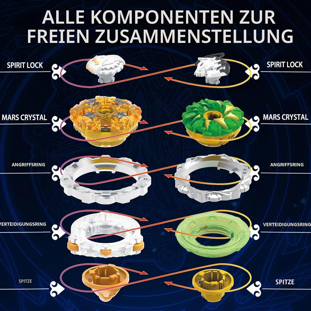 Infinity Nado Non-Stop Kreisel mit magnetischem Werfer Cracking Panzer, Metallkreisel für Jungen und