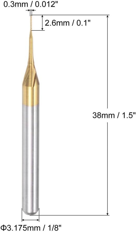10 Stück Titanbeschichtete Hartmetall-Schaftfräser, Gravurfräser, CNC-Fräser für Leiterplattenmaschi