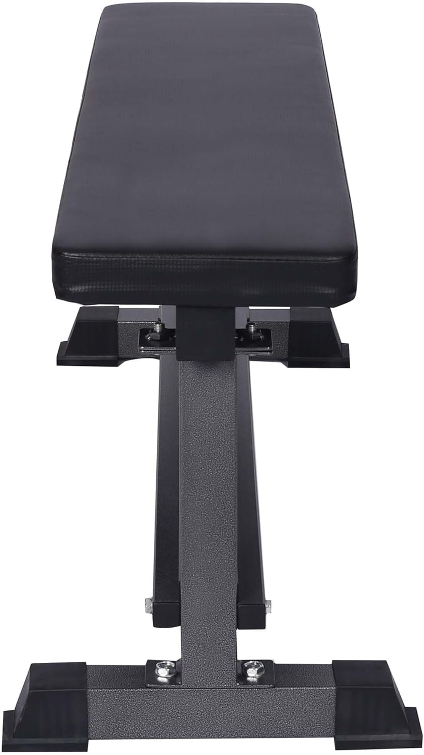 Wiltec Flachbank 1050 x 380 x 460 mm mit Hantelablage und Polster, Hantelbank für Muskel- und Kraftt