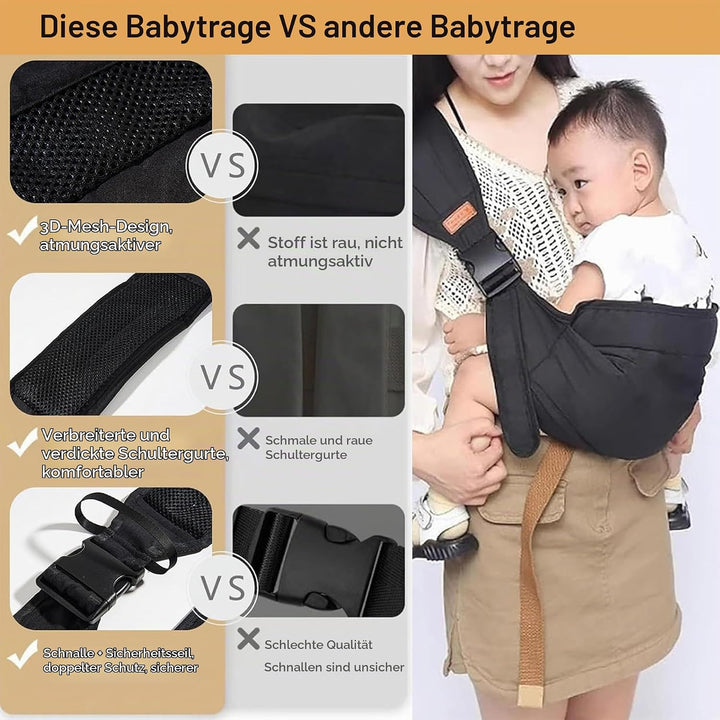 Babytragetuch,Kleinkind Trage Seitlich,Babytrage Seitlich,Verstellbare Schulter Babytrage,Multifunkt