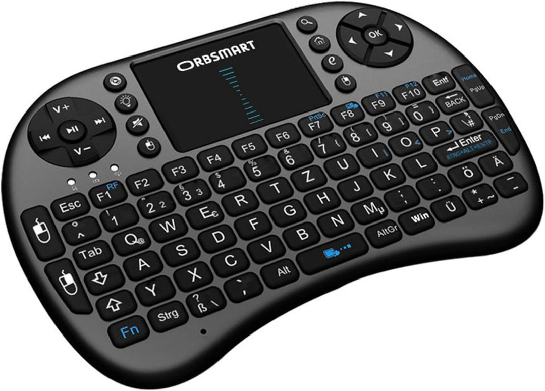 Orbsmart AM-2 kabellose Mini-Tastatur mit integrierten Touchpad/Wireless Keyboard inkl. deutsches Ta