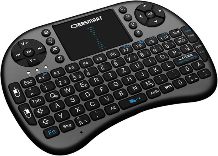 Orbsmart AM-2 kabellose Mini-Tastatur mit integrierten Touchpad/Wireless Keyboard inkl. deutsches Ta