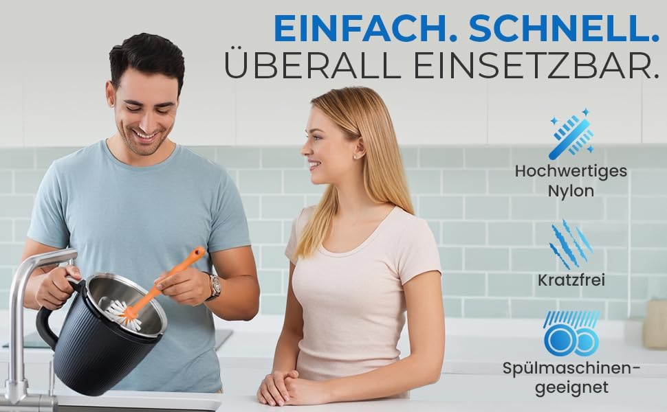 Premium Universal Reinigungsbürste kompatibel für Thermomix TM7,TM6,TM5&amp;Bosch Küchenmaschine Made in