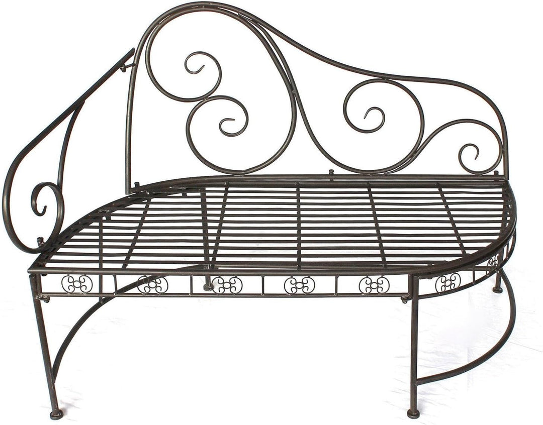 DanDiBo Gartenbank Metall Wetterfest Braun 120 cm Bank Sitzbank 2-Sitzer DY140486 Metallgartenbank m