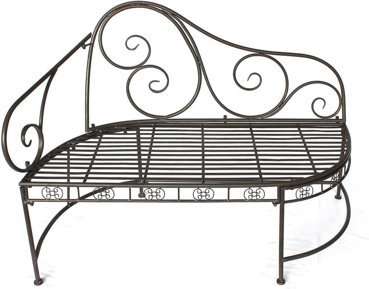 DanDiBo Gartenbank Metall Wetterfest Braun 120 cm Bank Sitzbank 2-Sitzer DY140486 Metallgartenbank m