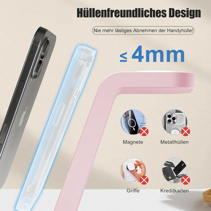 3 in 1 Ladestation Kabellos, 15W Schnellladegerät Wireless Charger Ständer für iPhone 17 Pro Max 16